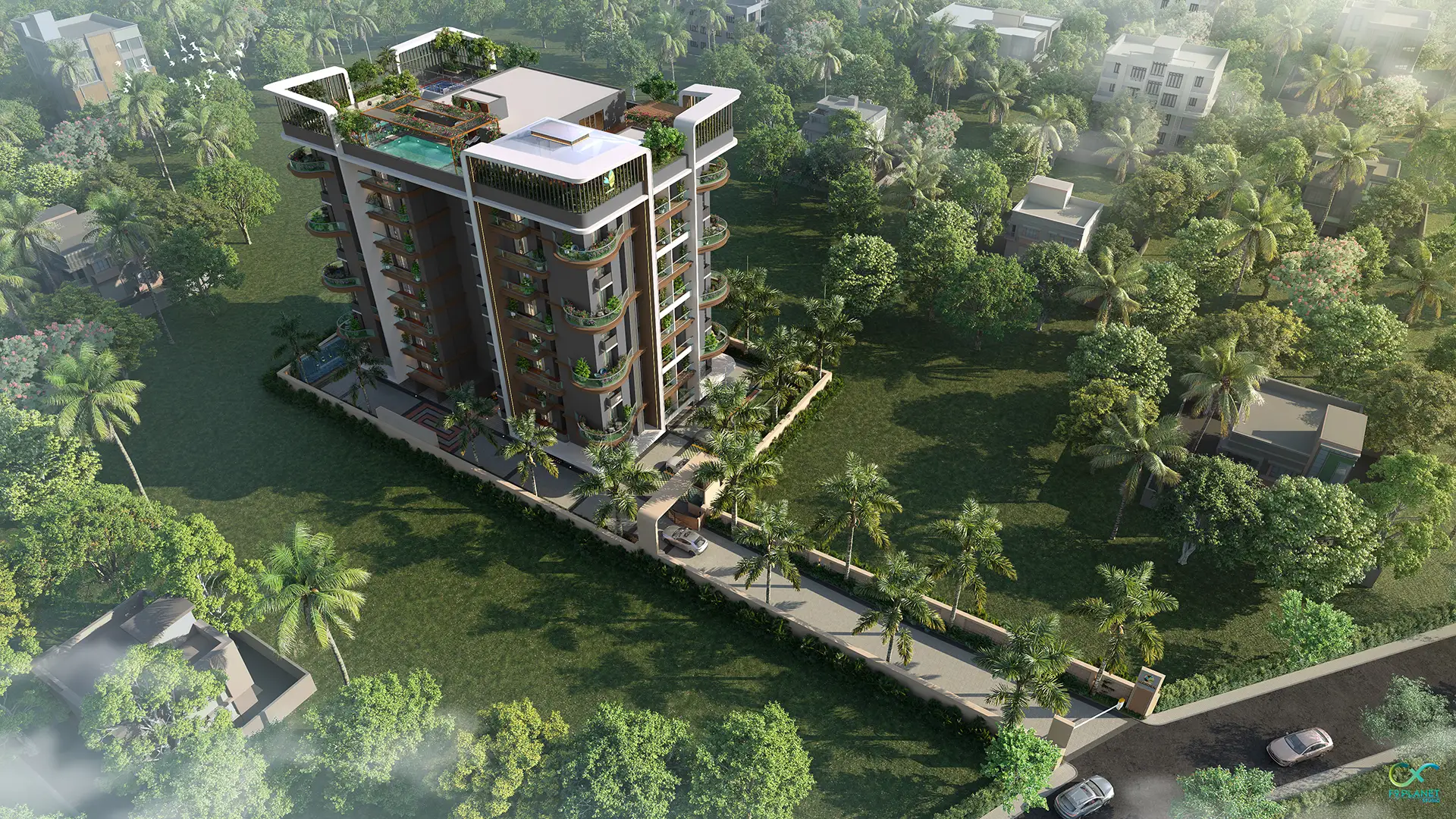 Anisha Garden right side elevation view